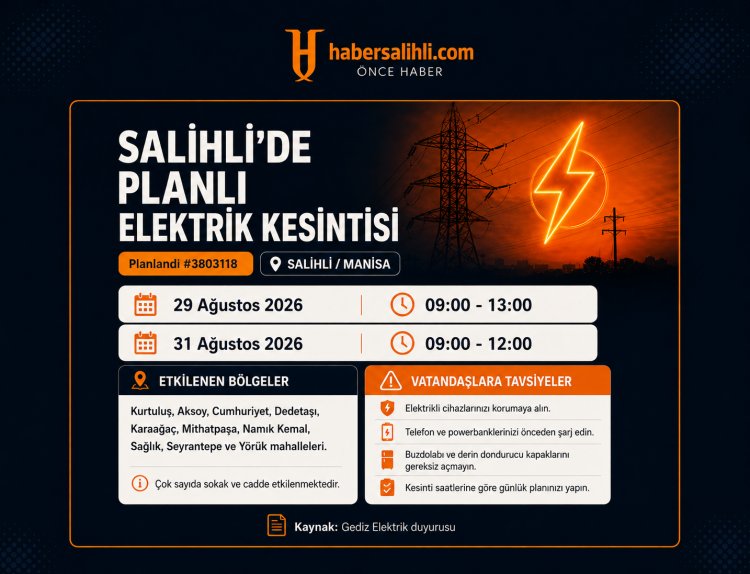 Salihli’de Planlı Elektrik Kesintileri: Çok Sayıda Mahalle Etkilenecek
